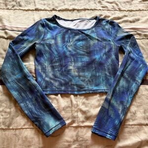Lulu-B Vibrant Blue Long Sleeve Crop Top